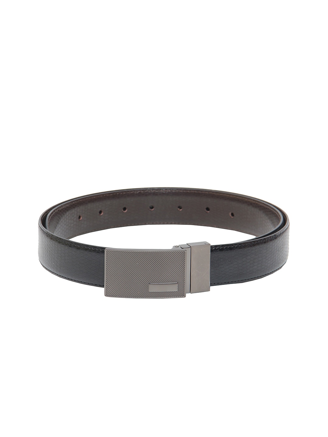 

Calvadoss Men Black Textured PU Formal Belt