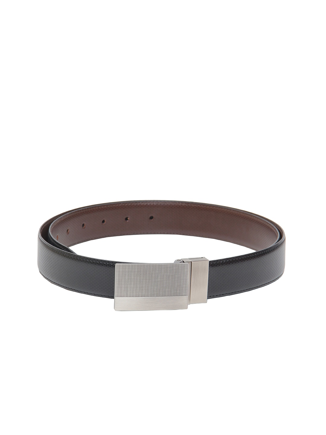 

Calvadoss Men Black Textured PU Reversible Belt