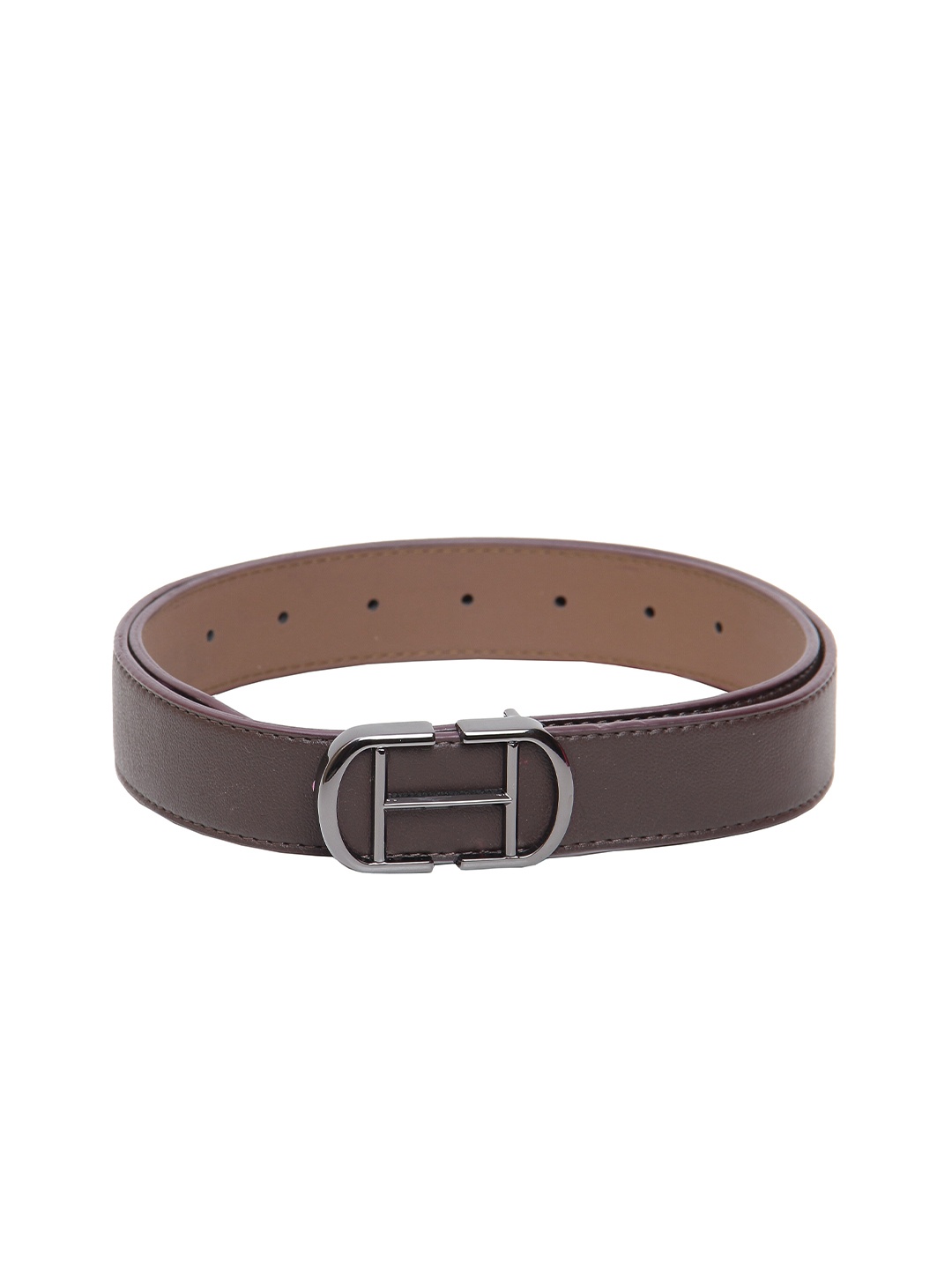 

Calvadoss Men Brown Textured Reversible PU Belt
