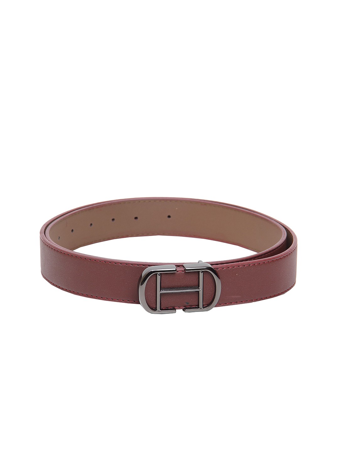 

Calvadoss Men Maroon PU Belt