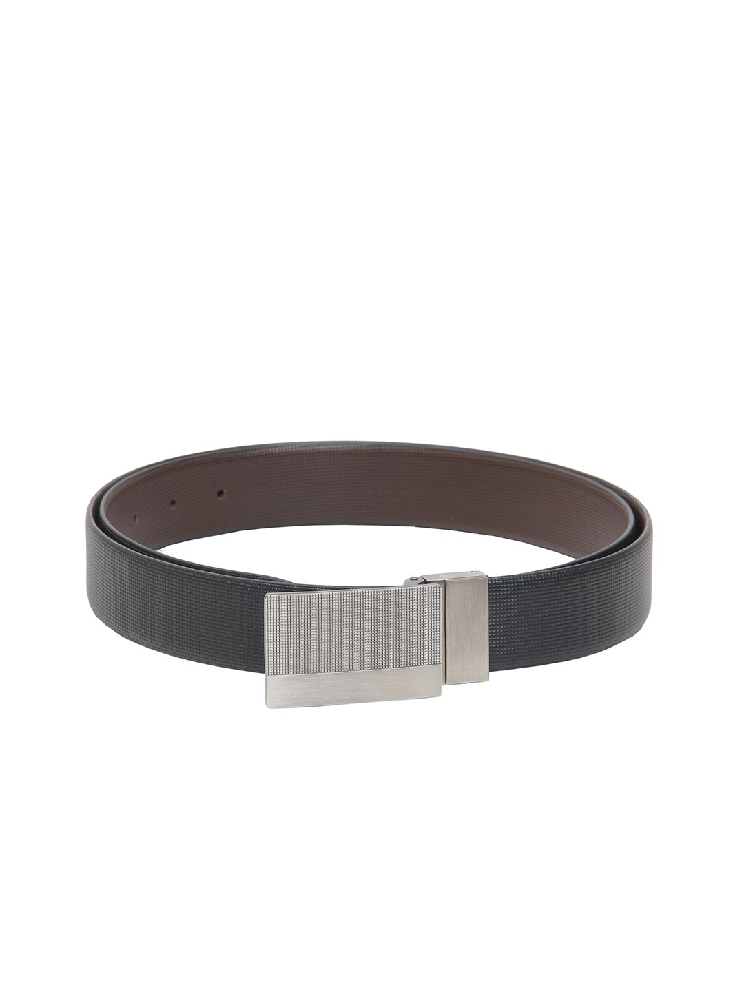 

Calvadoss Men Black Leather Reversible Belt