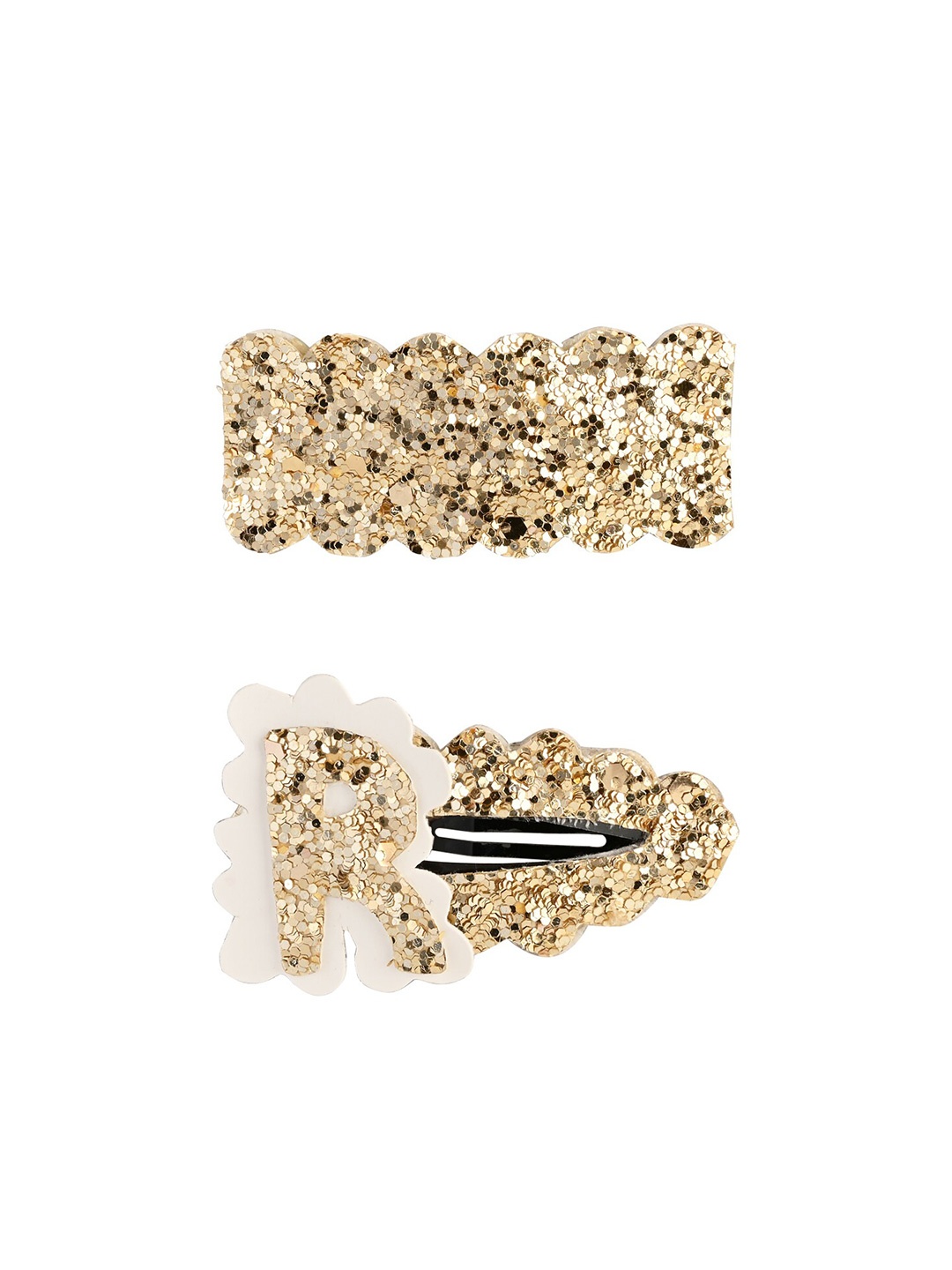 

Aye Candy Girls Gold-Toned & White Set of 2 Tic Tac Hair Clip