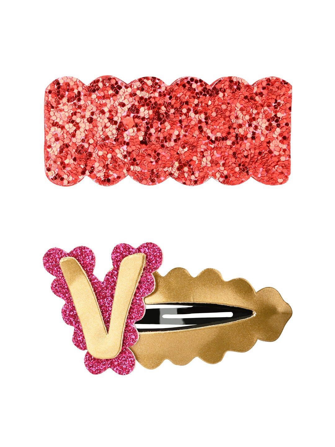 

Aye Candy Girls Pink & Red Set of 2 Embellished Tic Tac Hair Clip