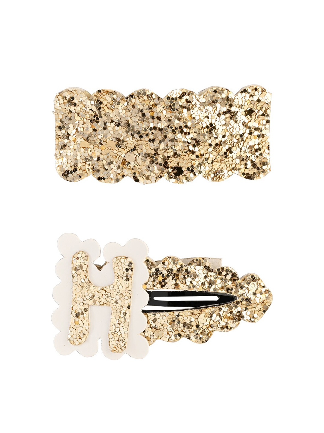 

Aye Candy Girls Gold-Toned & White Set of 2 Tic Tac Hair Clip