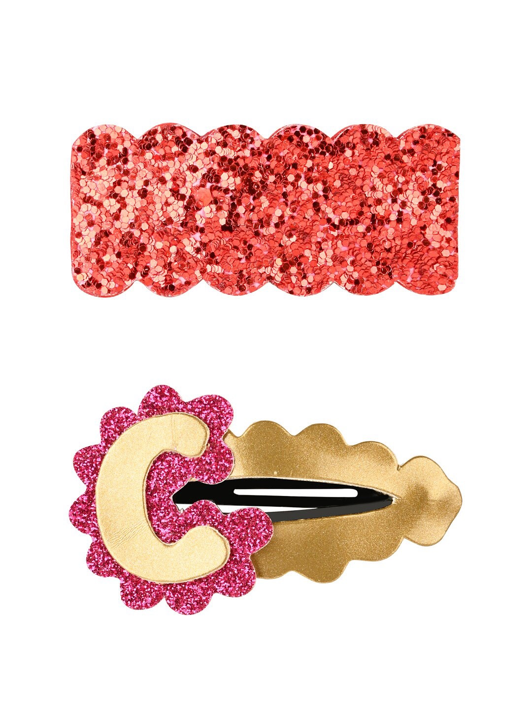 

Aye Candy Girls Pink & Red Letter C Snap Up Clip Set
