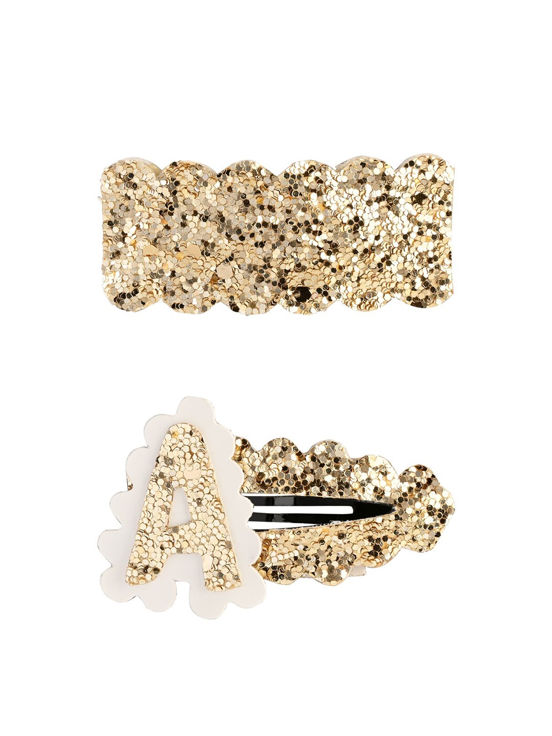 

Aye Candy Girls Gold-Toned & White Set of 2 Embellished Tic Tac Hair Clip