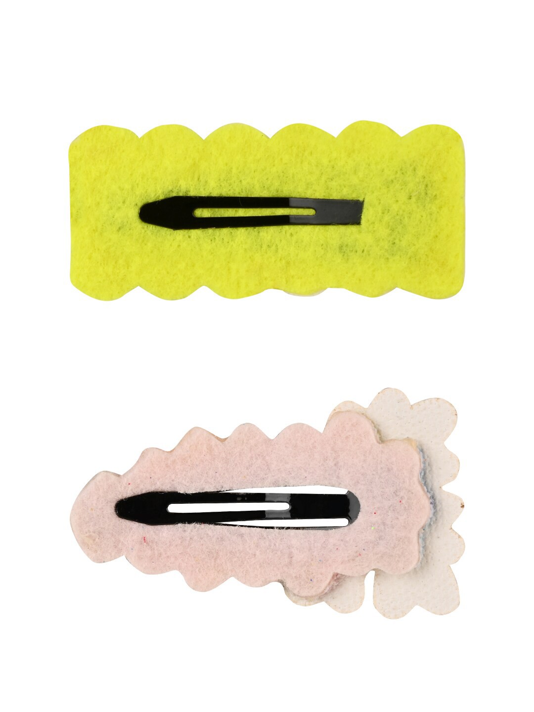

Aye Candy Girls Yellow & Pink R Letter Snap Up Clip Set