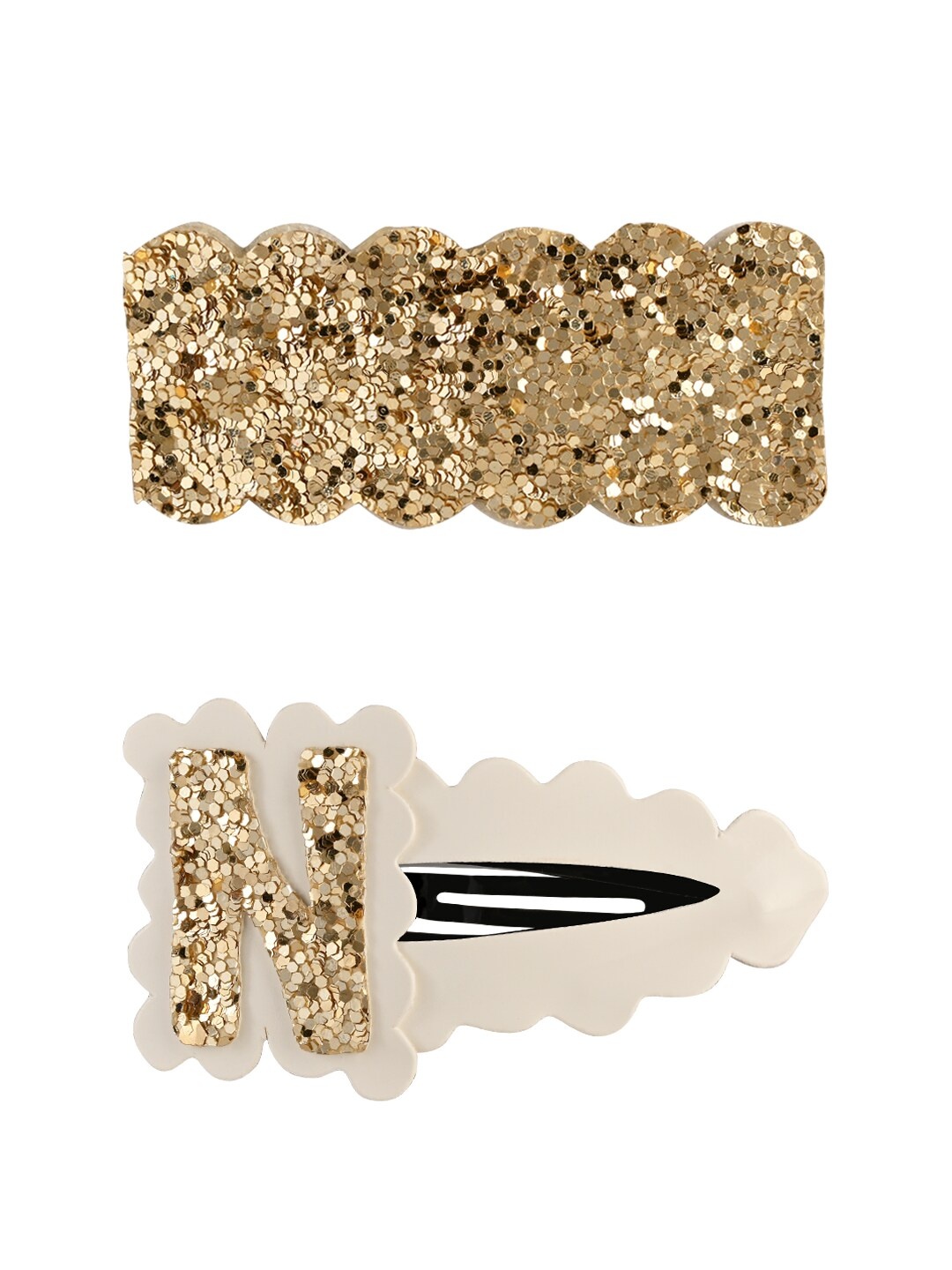 

Aye Candy Girls White & Gold-Toned Set of 2 Tic Tac Hair Clip