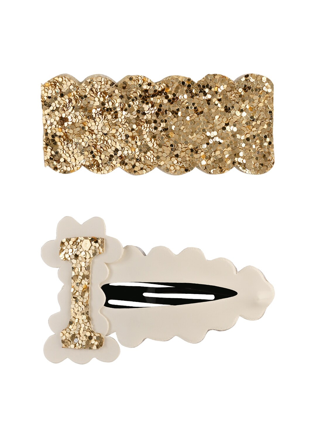 

Aye Candy Girls White & Gold-Toned Letter I Snap Up Clip Set