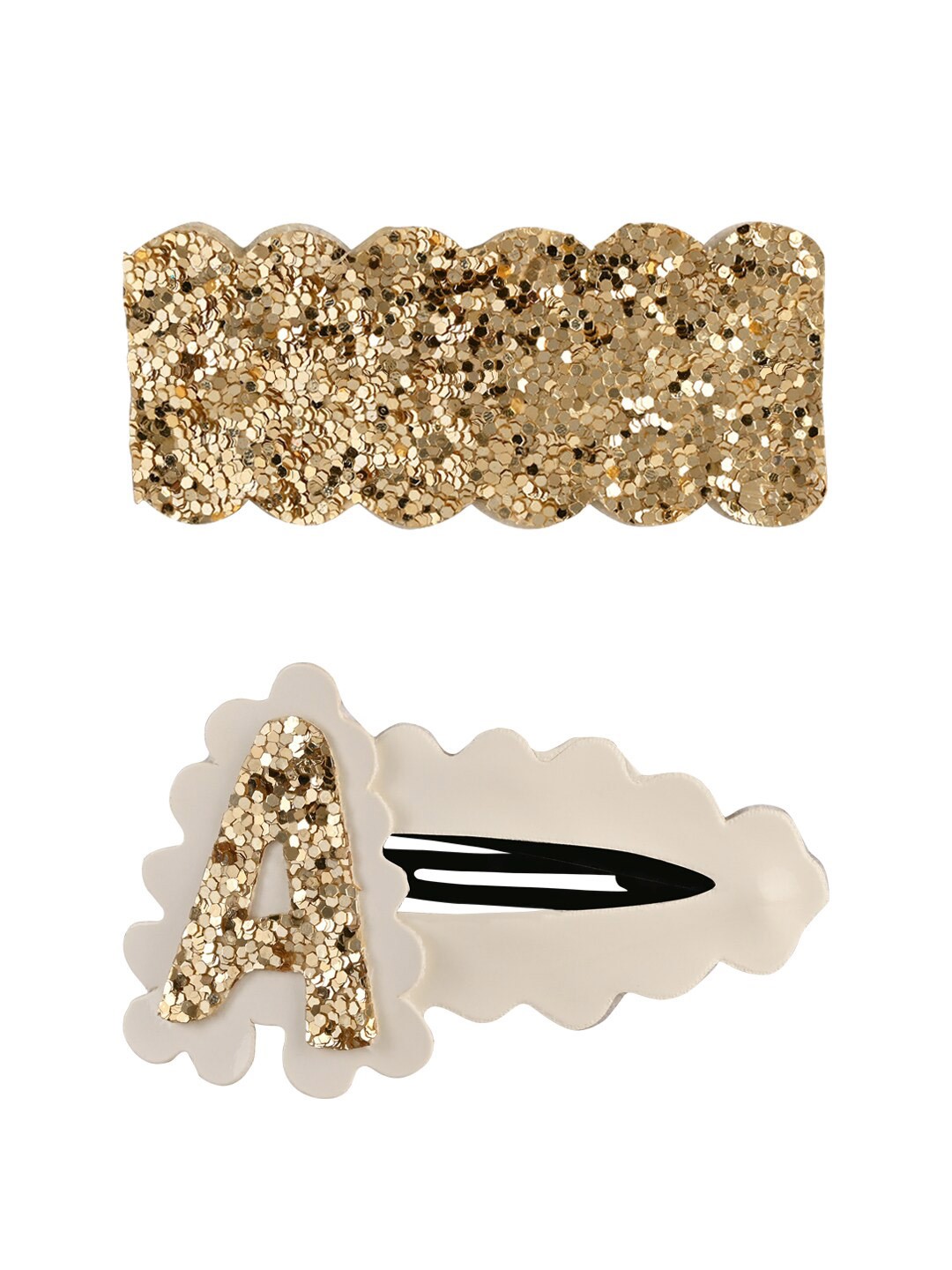 

Aye Candy Girls White & Gold-Toned Set of 2 Tic Tac Hair Clip