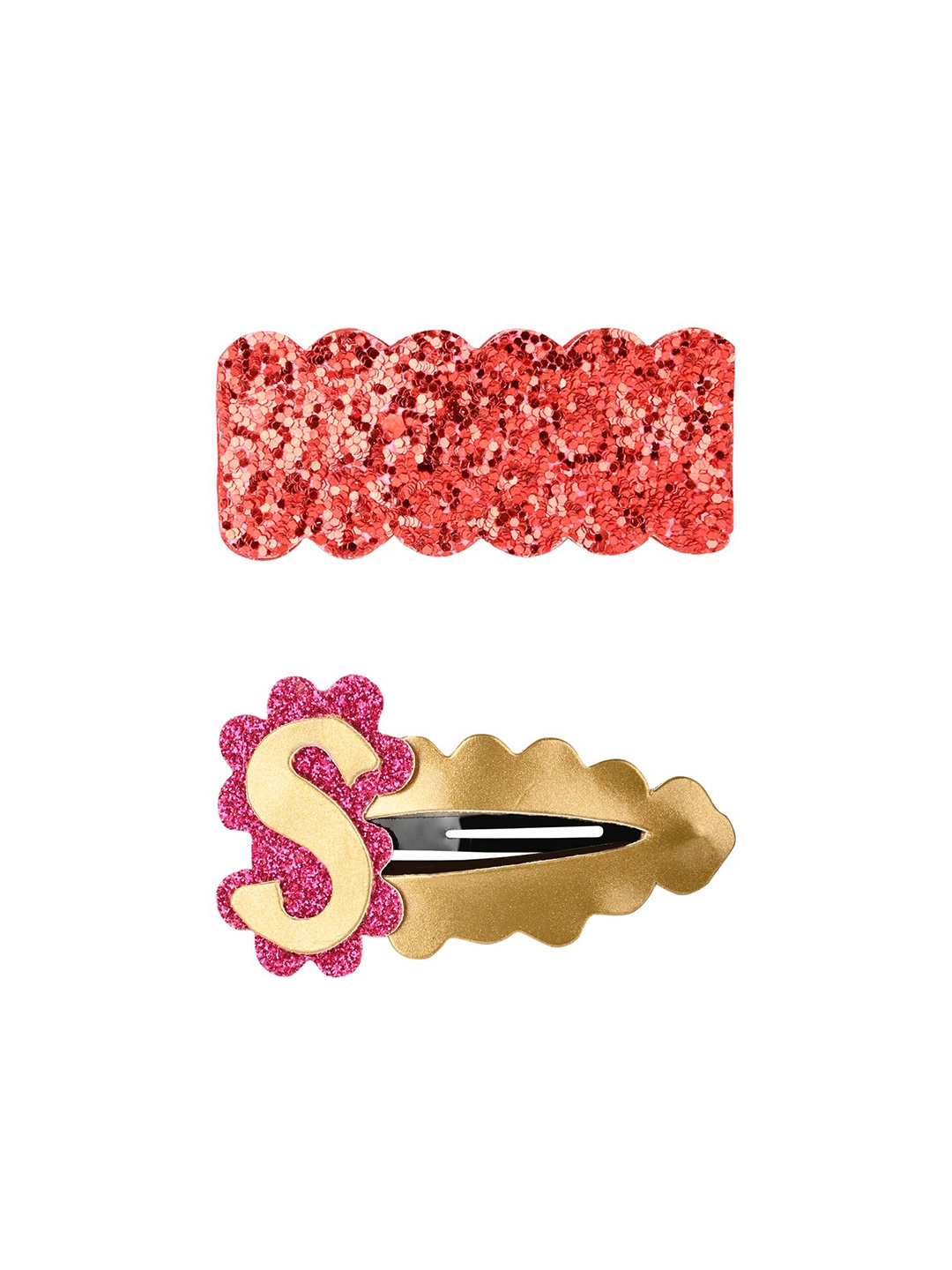 

Aye Candy Girls Pink & Gold-Toned Set of 2 Embellished Tic Tac Hair Clip