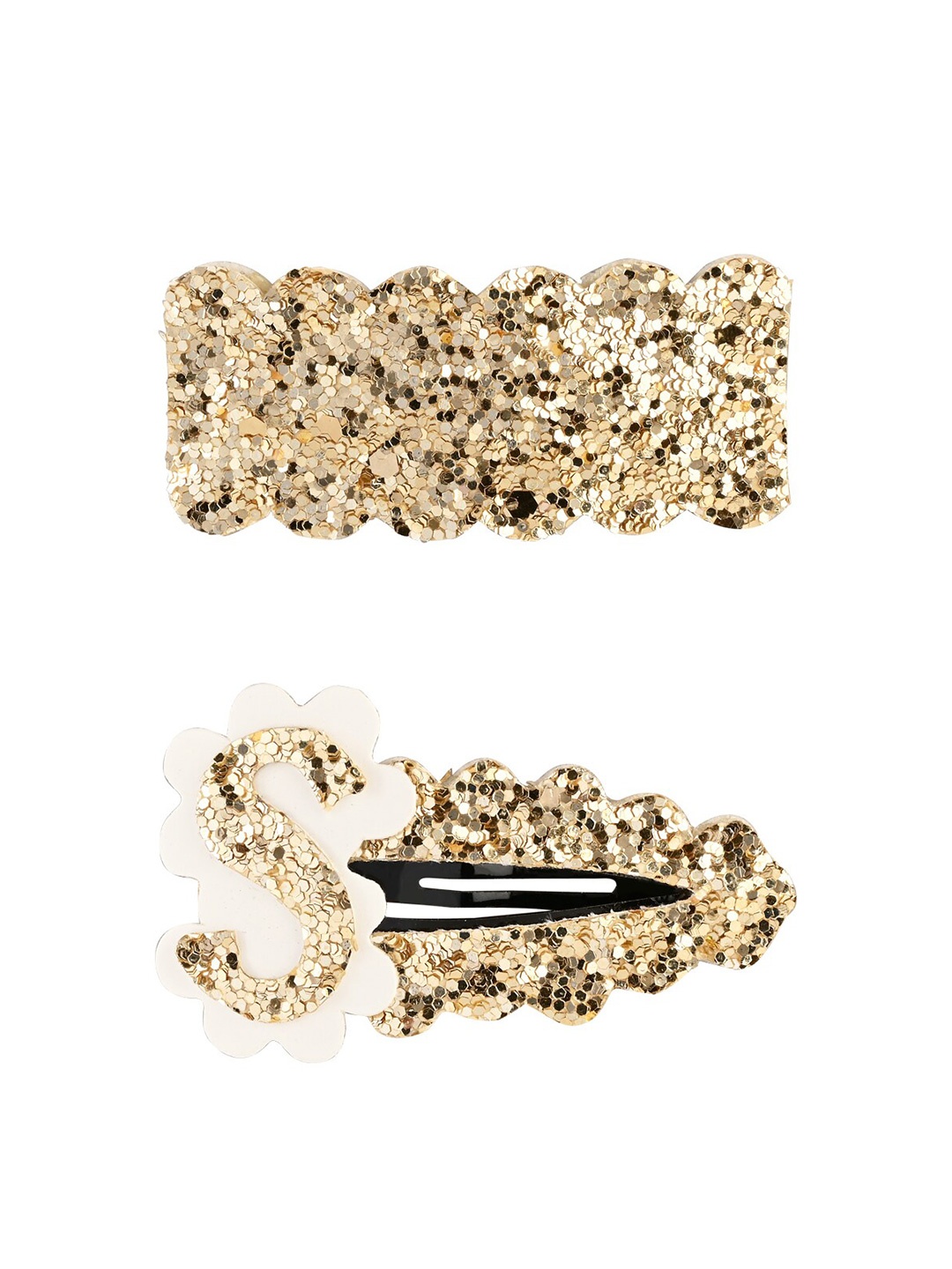 

Aye Candy Girls Gold-Toned & Cream-Coloured Set of 2 Tic Tac Hair Clip