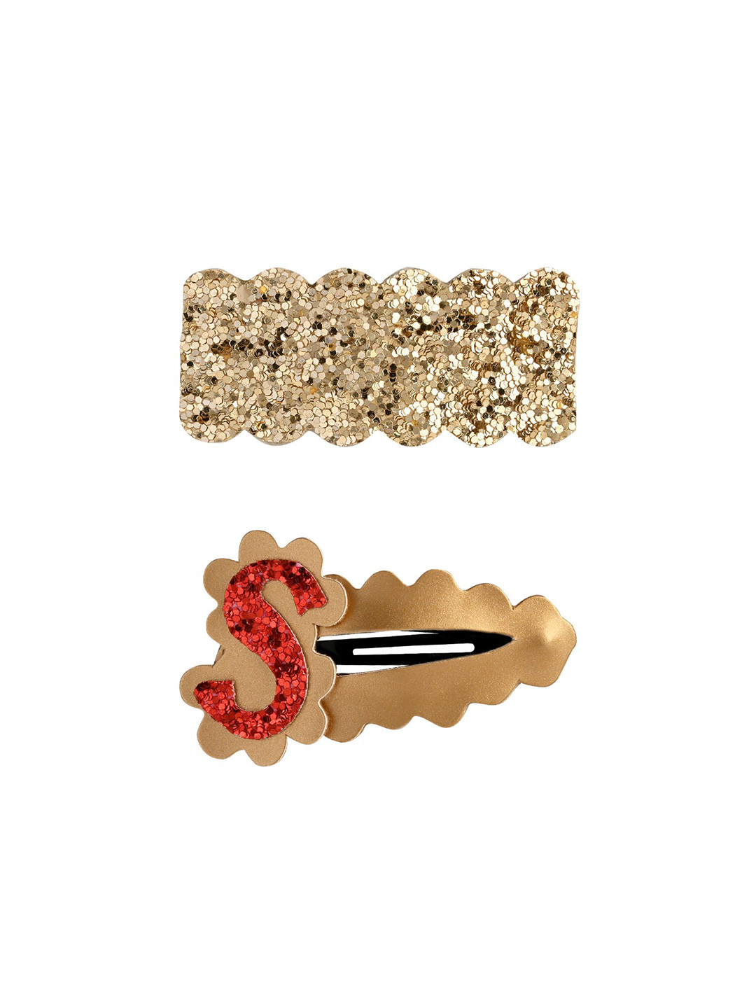 

Aye Candy Girls Gold-Toned & Red Set of 2 Tic Tac Hair Clip