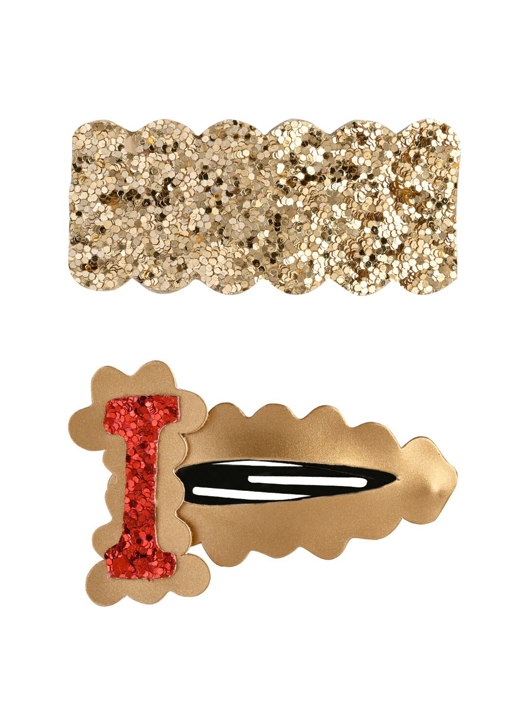 

Aye Candy Girls Gold-Toned & Red Set of 2 Tic Tac Hair Clip