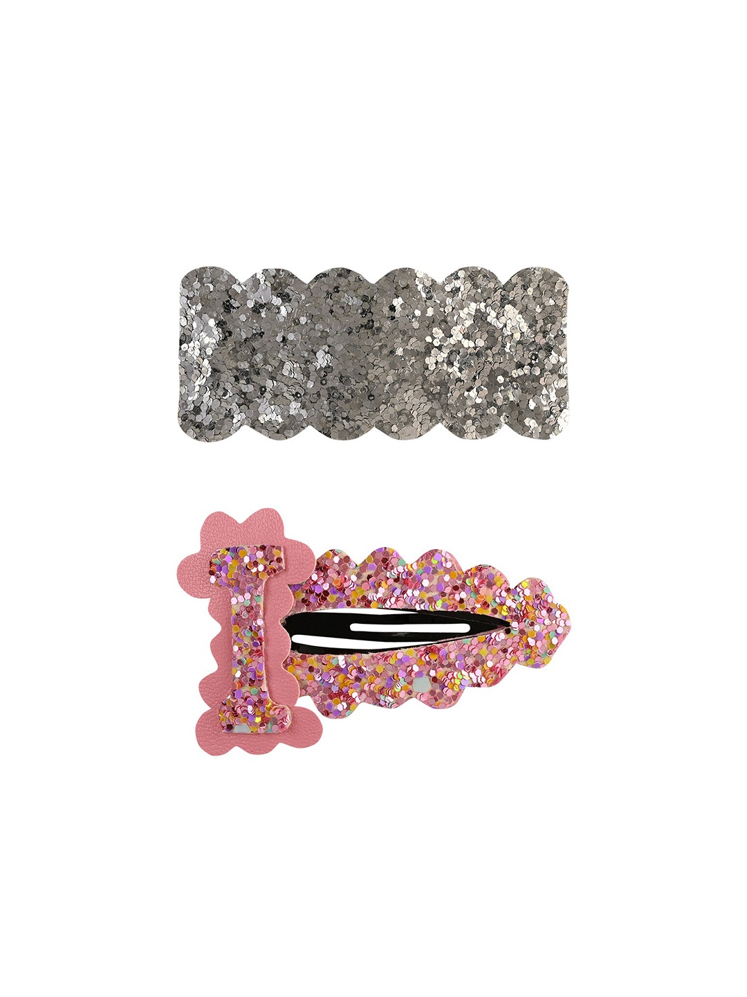 

Aye Candy Girls Set of 2 Silver-Toned & Pink Tic Tac Hair Clips