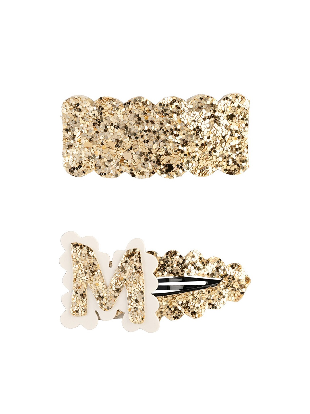 

Aye Candy Girls Gold-Toned & White Set of 2 Tic Tac Hair Clip