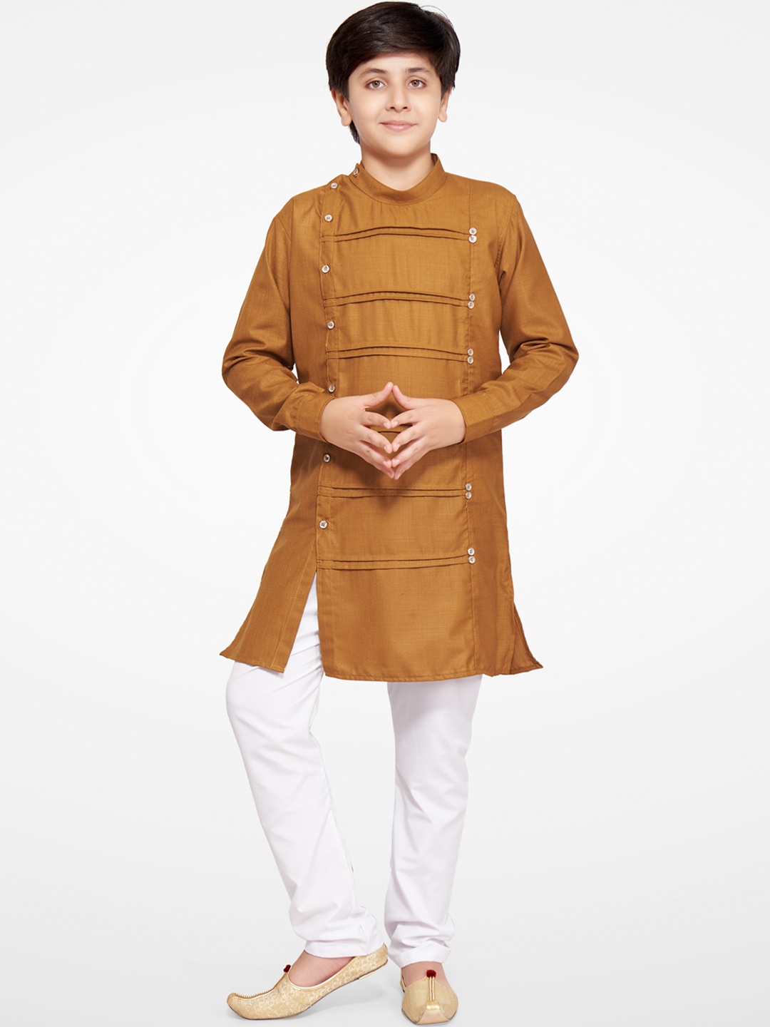 

Jeetethnics Boys Brown & White Kurta with Pyjamas