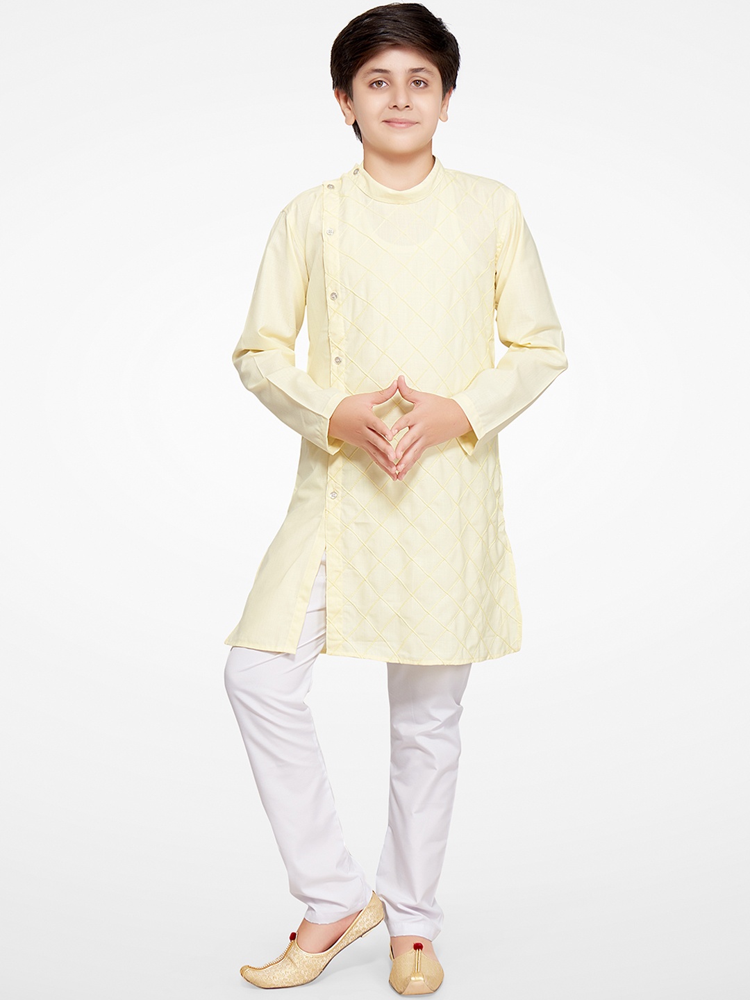 

Jeetethnics Boys Yellow Kurti with Pyjamas