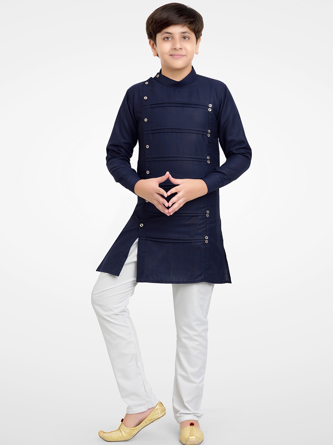 

Jeetethnics Boys Navy Blue & White Kurta with Pyjamas