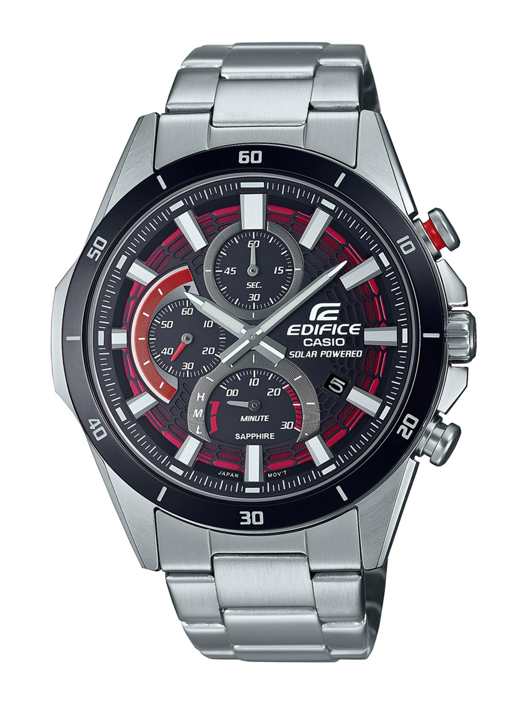 

CASIO Men Bracelet Analogue Chronograph Solar Powered Watch EX539 EFS-S610DB-1AVUDF, Silver
