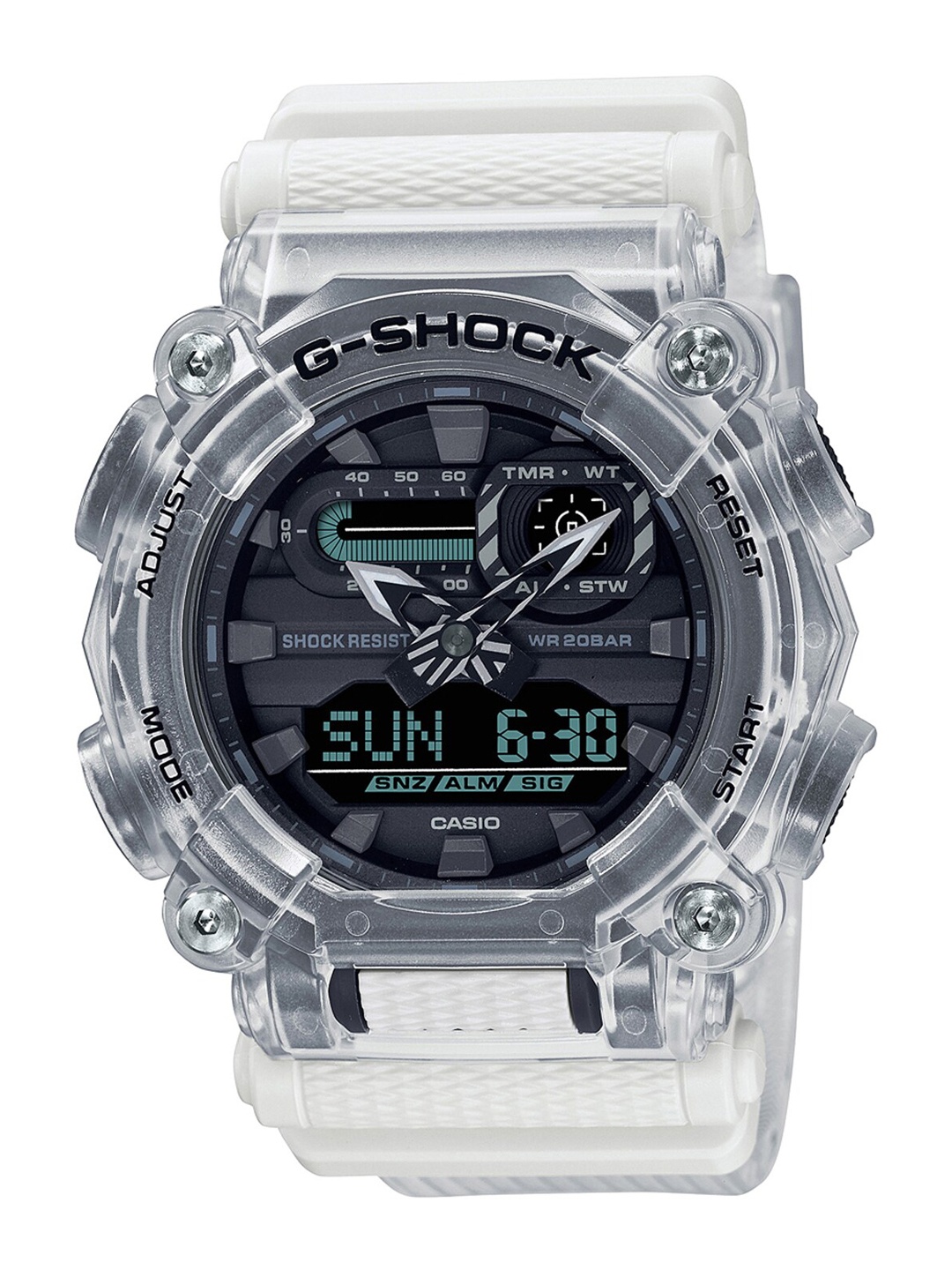 

CASIO Men Grey Dial & White Straps Analogue and Digital Chronograph Watch