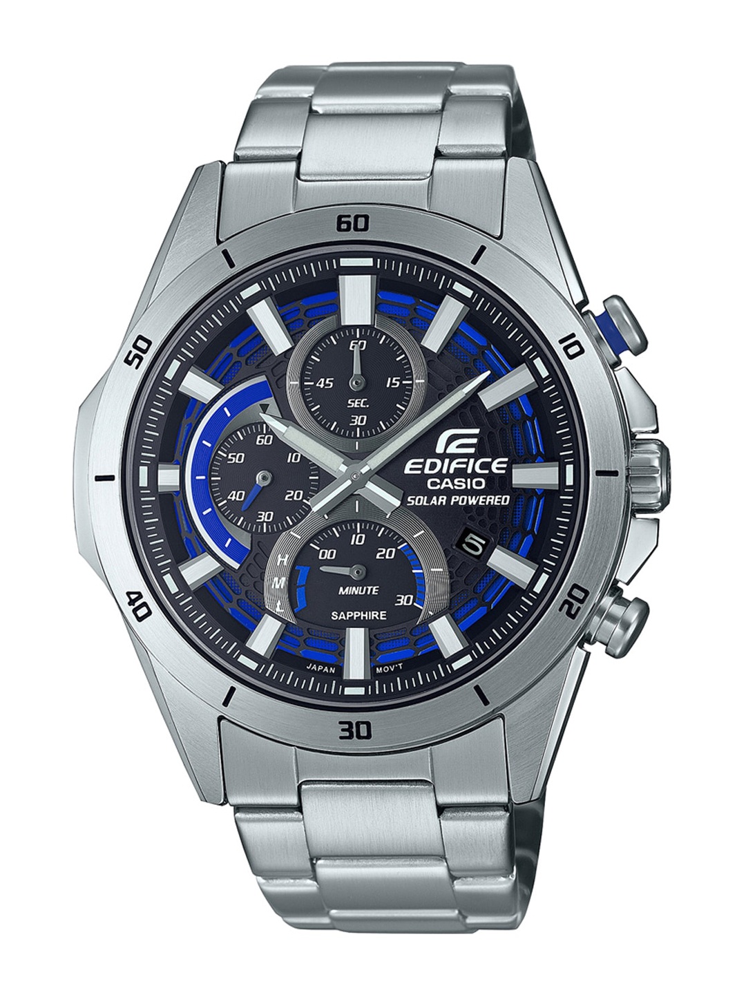 

CASIO Men Bracelet Style Analogue Chronograph Solar Powered Watch EX538 EFS-S610D-1AVUDF, Silver