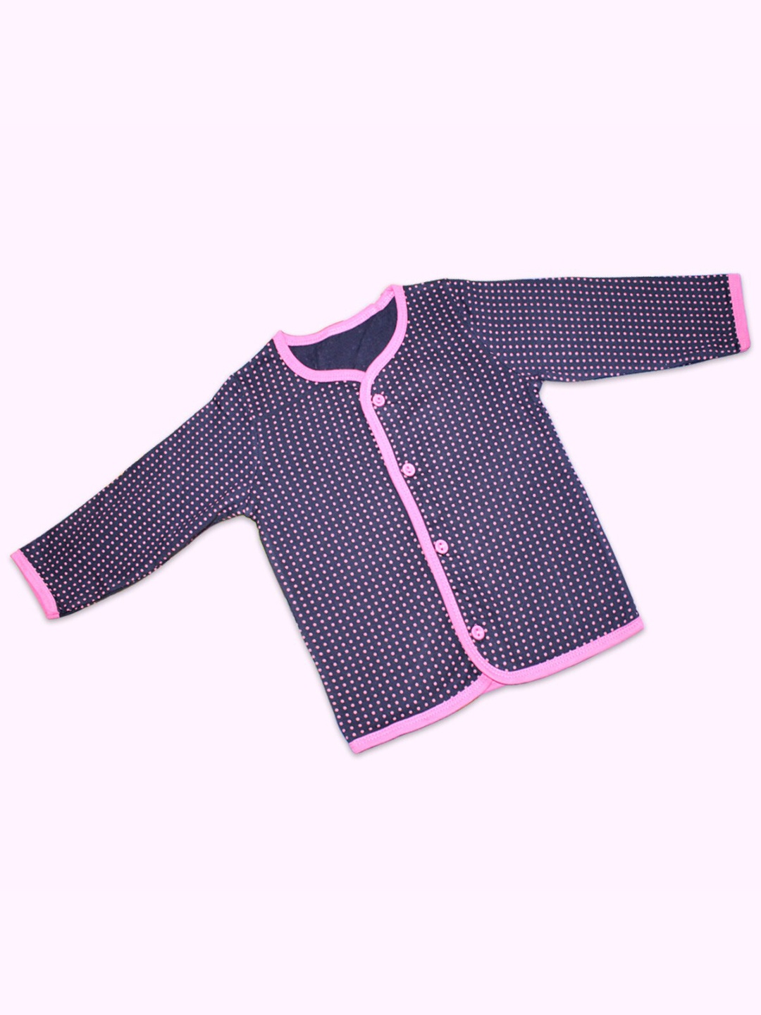 

Born Babies Kids Purple Polka Dot Printed Cotton Blend Top