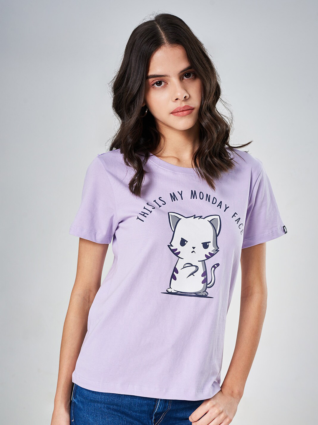 

The Souled Store Women Lavender Printed T-shirt
