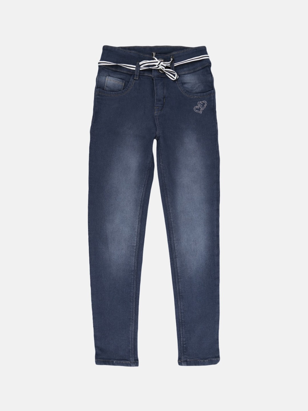 

V-Mart Girls Grey Mildly Distressed Regular Heavy Fade Jeans