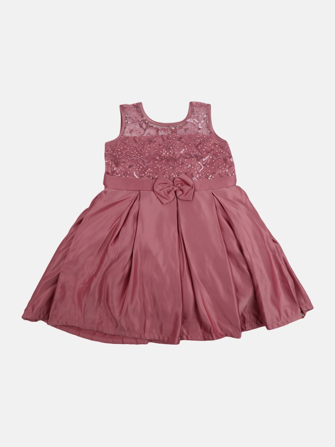 

V-Mart Girls Rose Embellished Cotton Fit & Flare Dress