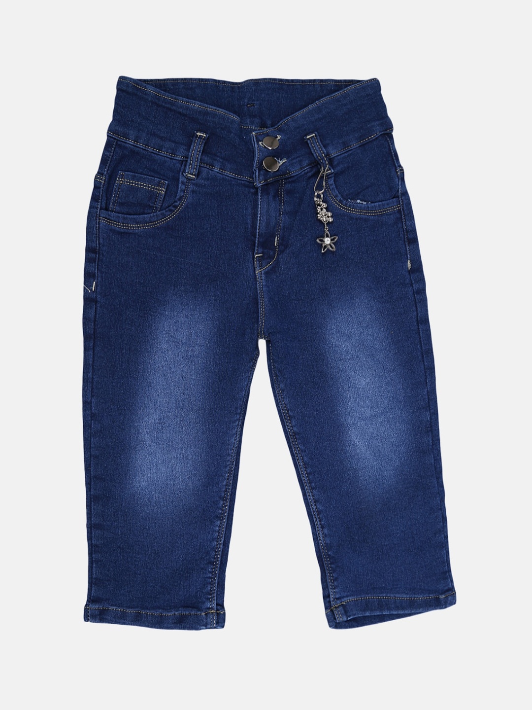 

V-Mart Girls Blue Washed Denim Shorts