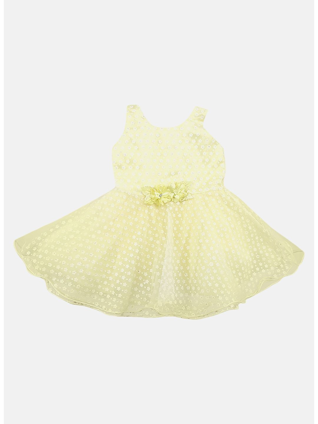 

V-Mart Girls Yellow Floral Net Dress