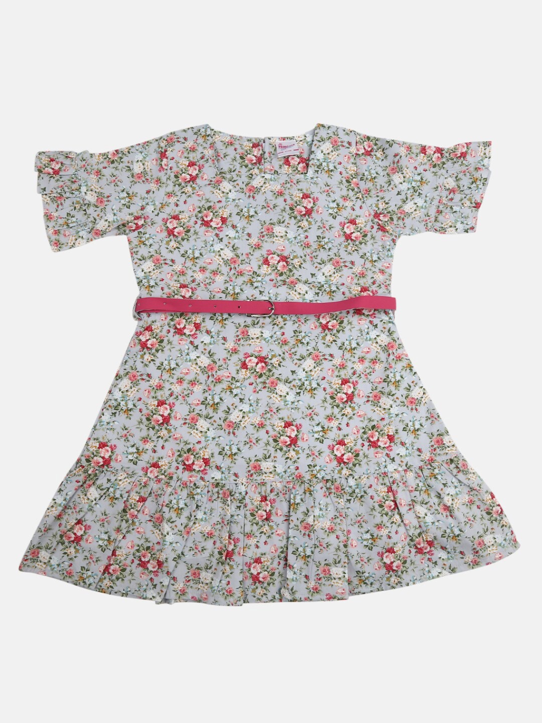 

V-Mart Grey Floral A-Line Dress