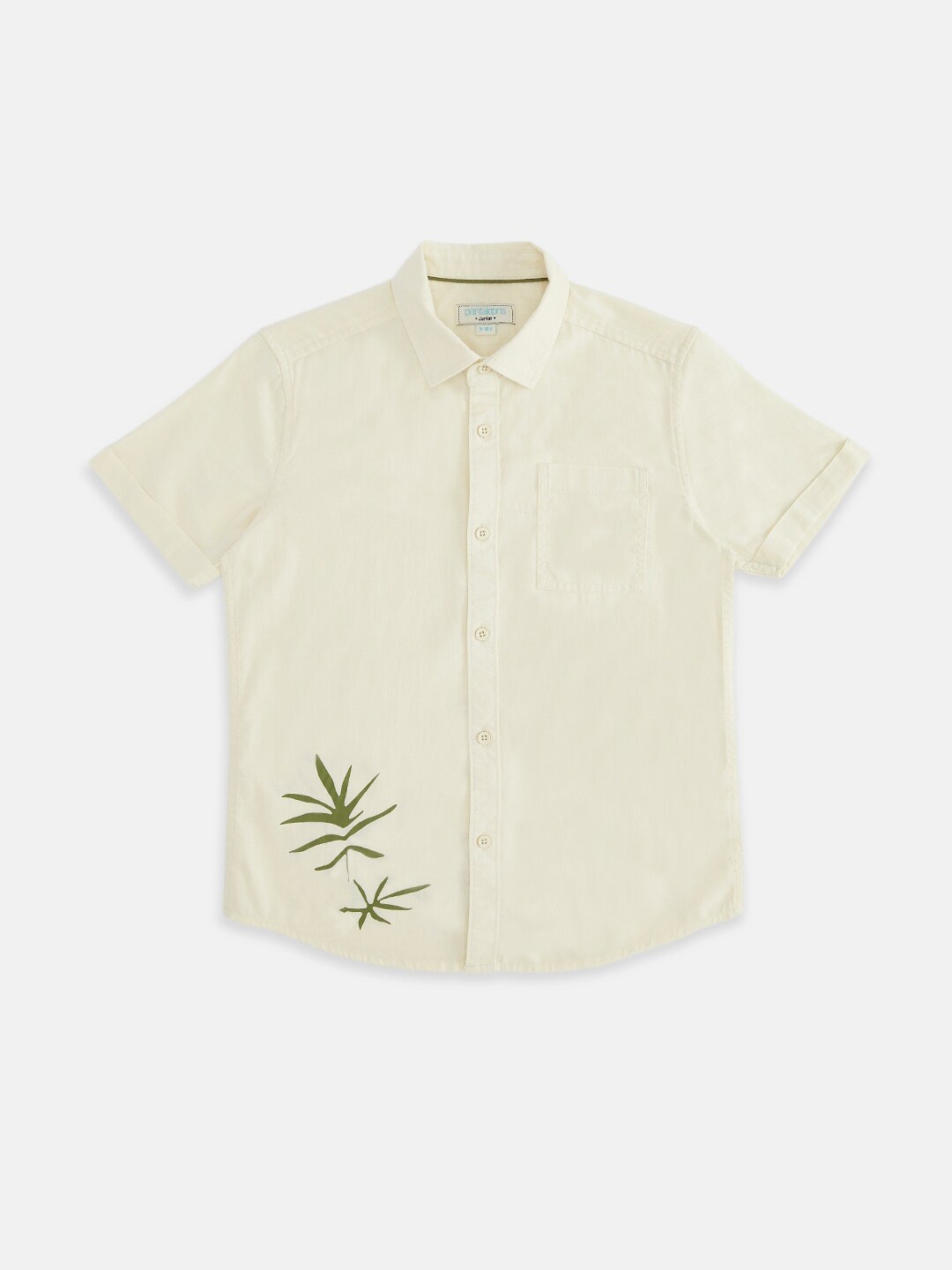 

Pantaloons Junior Boys Off White Floral Printed Casual Shirt