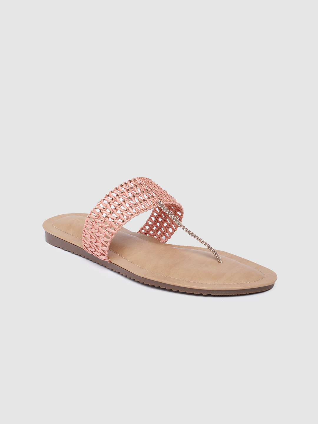 

Inc 5 Women Embellished & Braided Flats, Pink