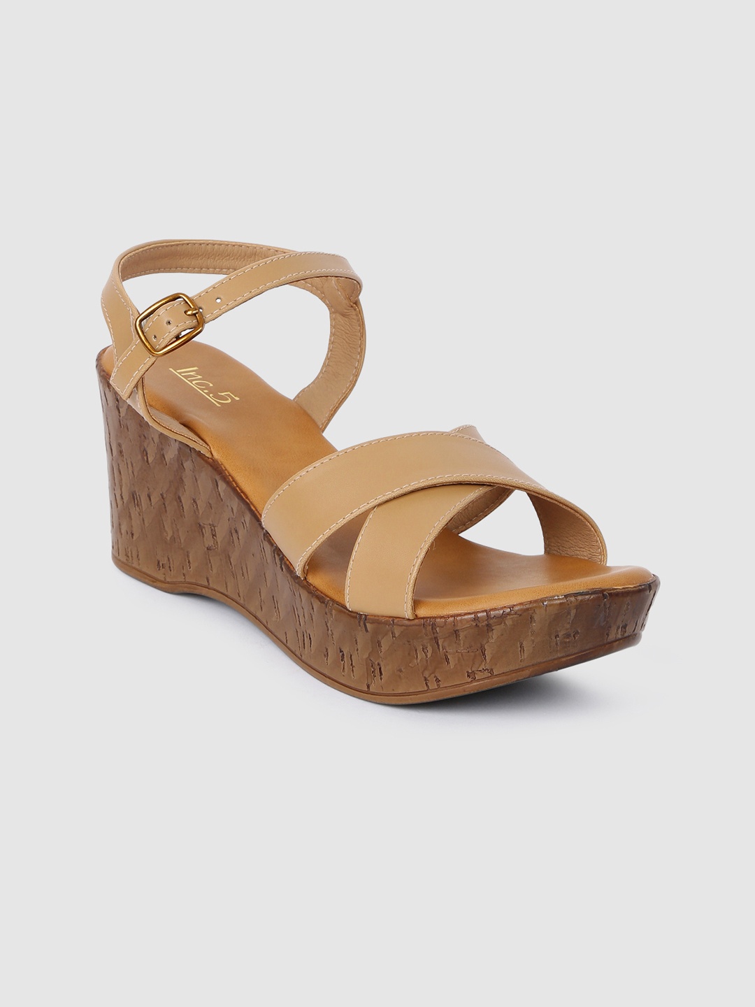 

Inc 5 Beige PU Wedge Sandals