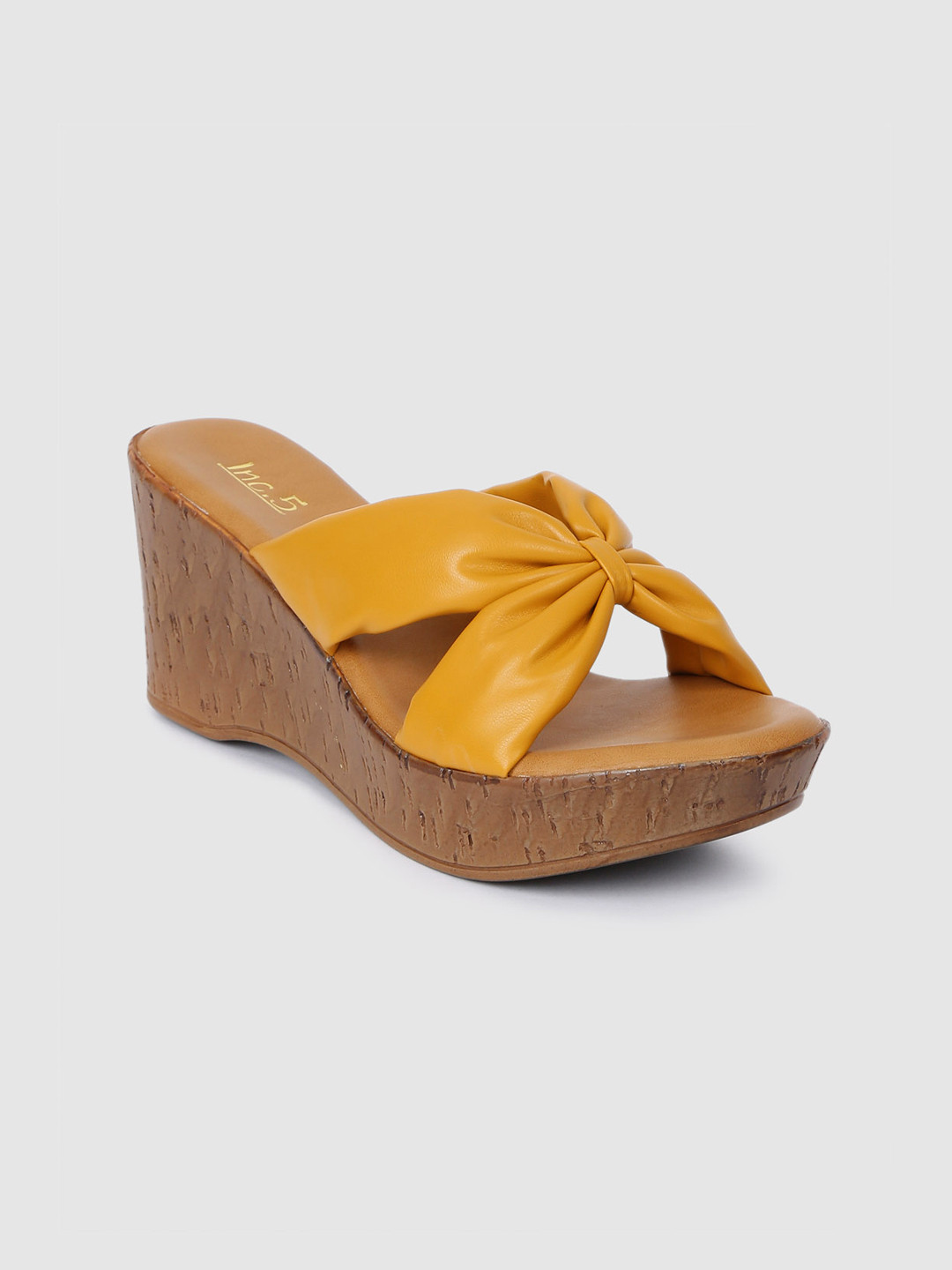 

Inc 5 Women Yellow Solid Open Toe Wedges