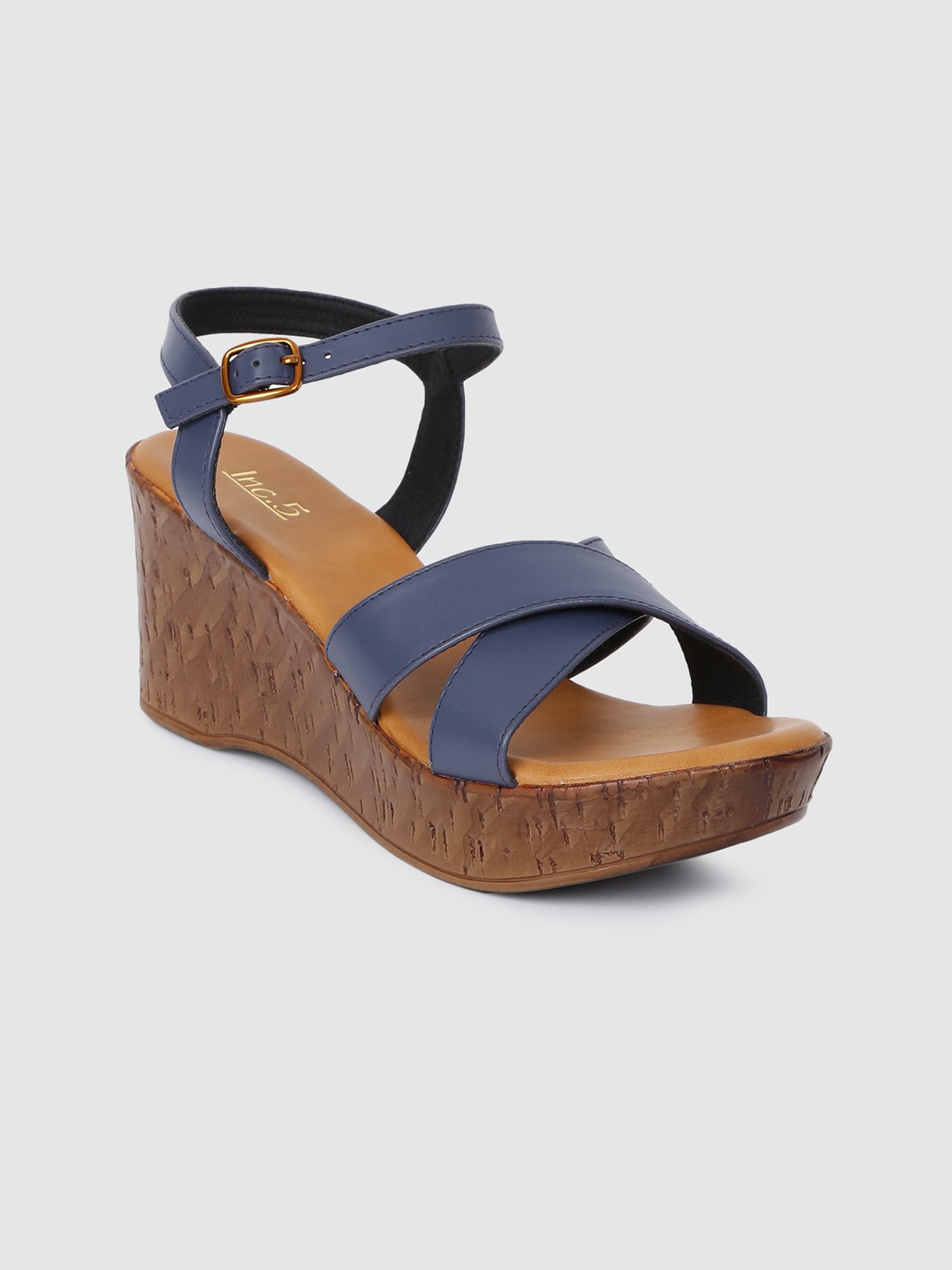 

Inc 5 Women Blue Solid Open Toe Wedges