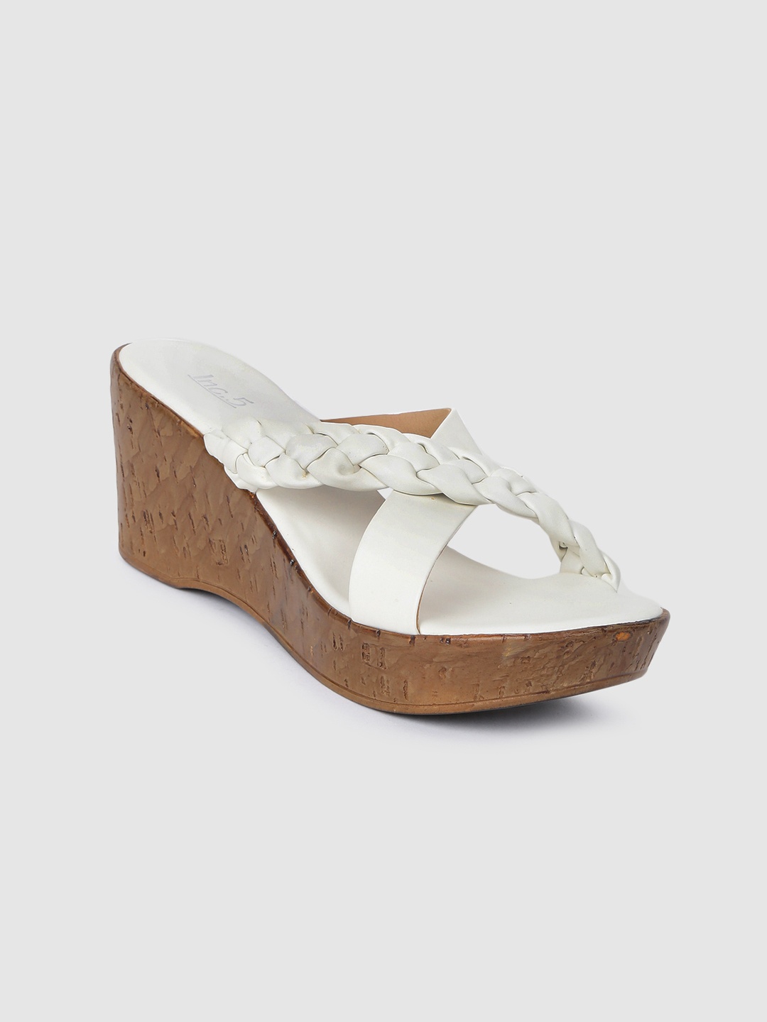 

Inc 5 Women White Solid Open Toe Wedges