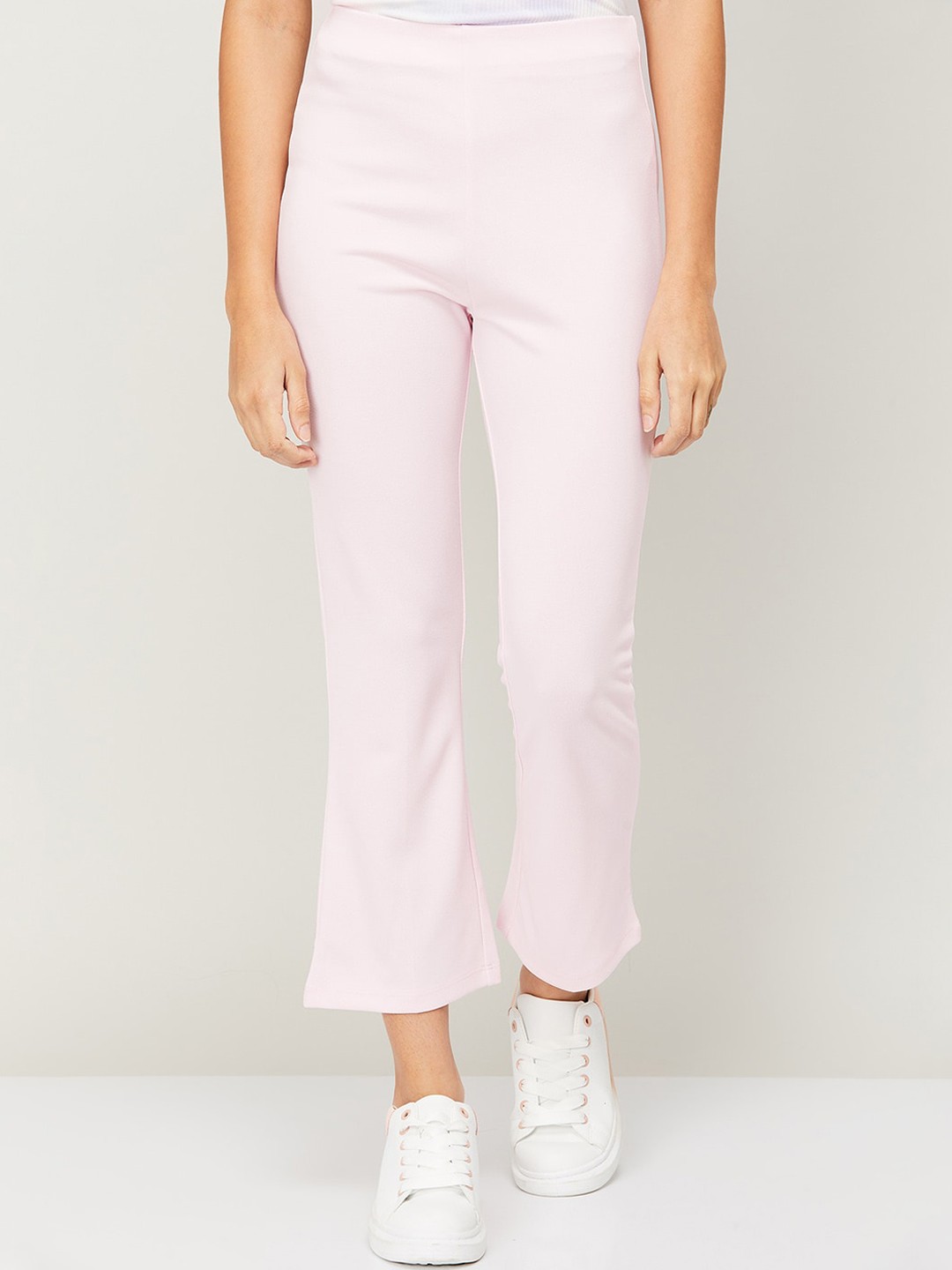 

Ginger by Lifestyle Women Pink High-Rise Bootcut Trousers