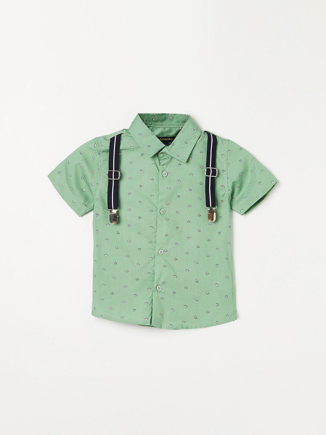 

Juniors by Lifestyle Boys Green Cotton Printed Casual Shirt