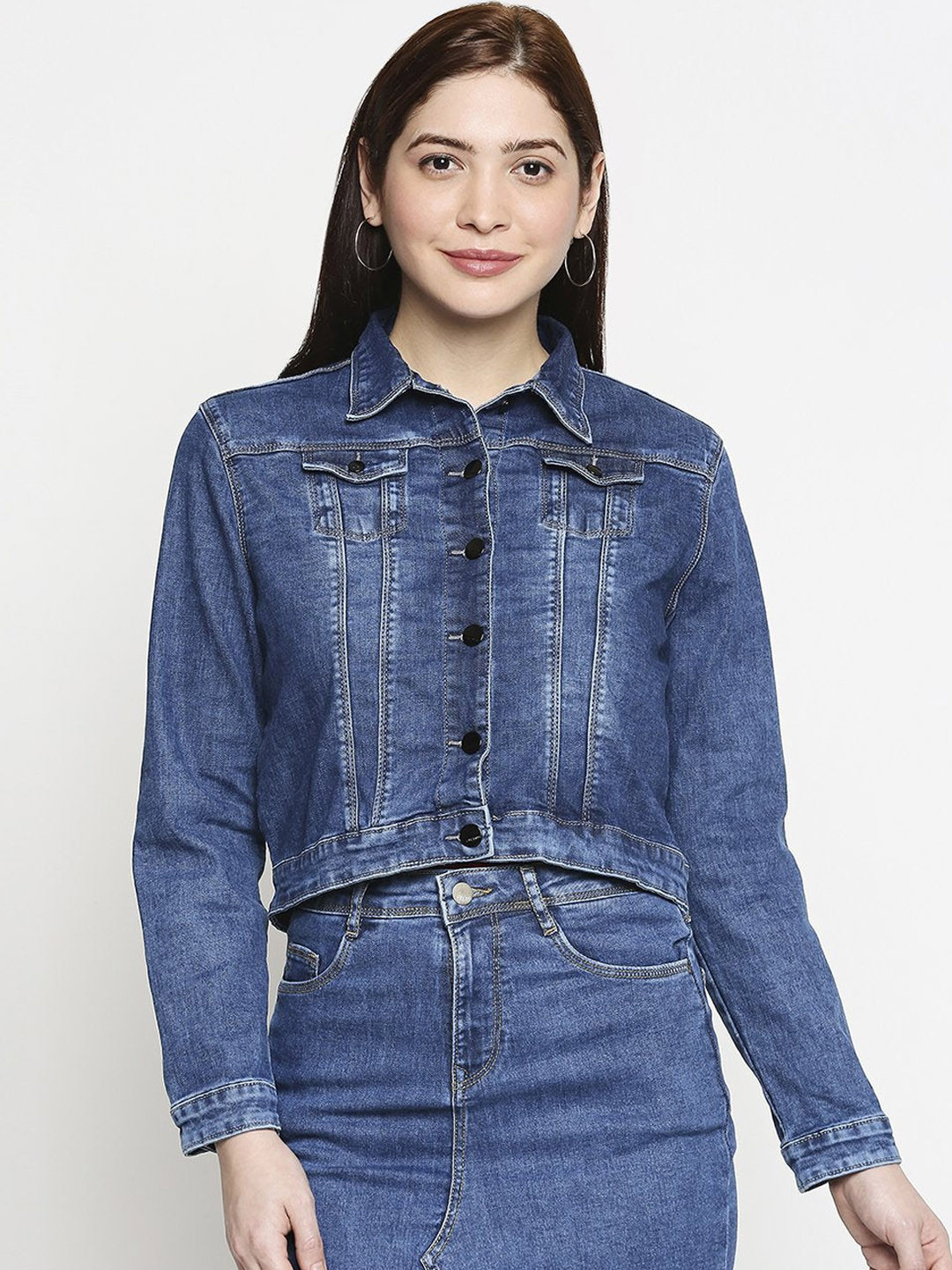 

Kraus Jeans Women Blue Washed Denim Jacket