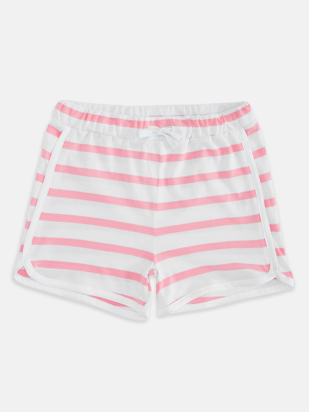 

Pantaloons Junior Girls Pink Striped Cotton Shorts