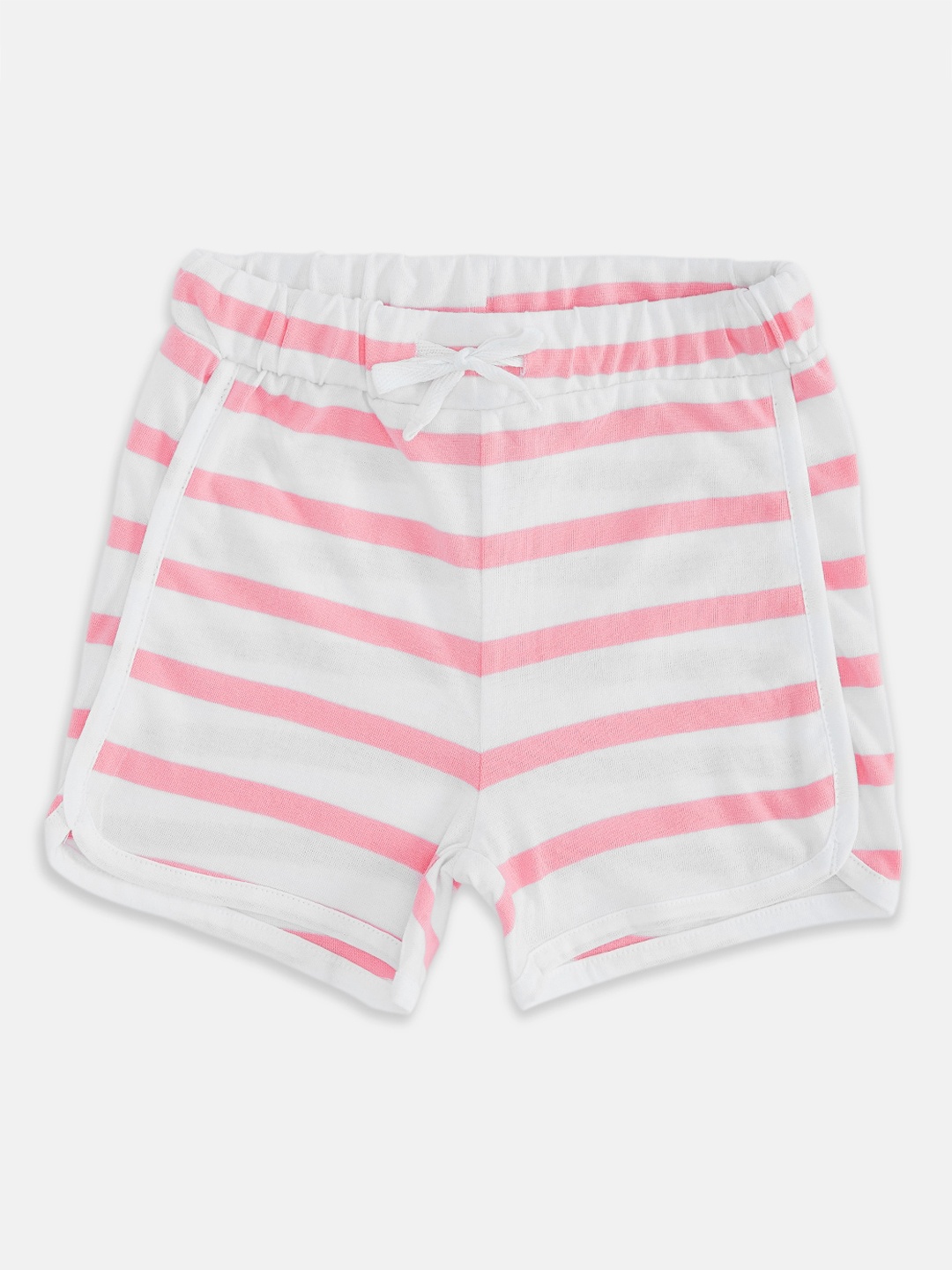 

Pantaloons Junior Girls Pink Striped Cotton Shorts