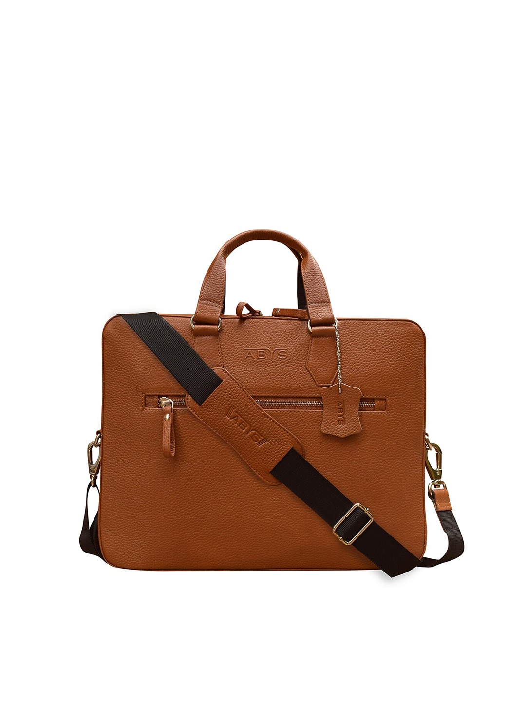 

ABYS Tan Leather 14 Inch Laptop Bag