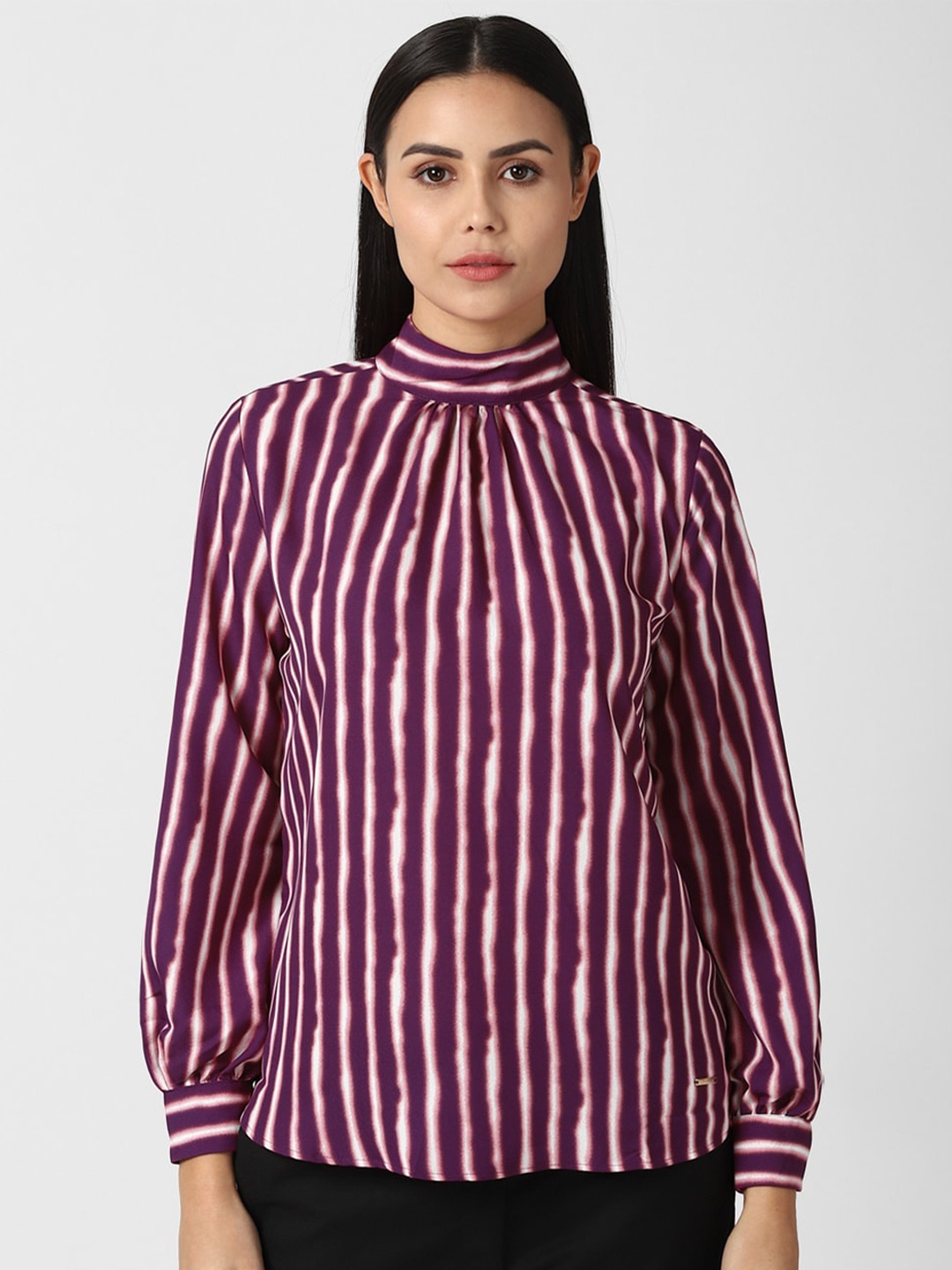 

Van Heusen Woman Striped Formal Top, Purple