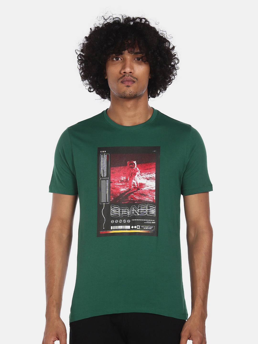 

Colt Men Green Printed Cotton T-shirt