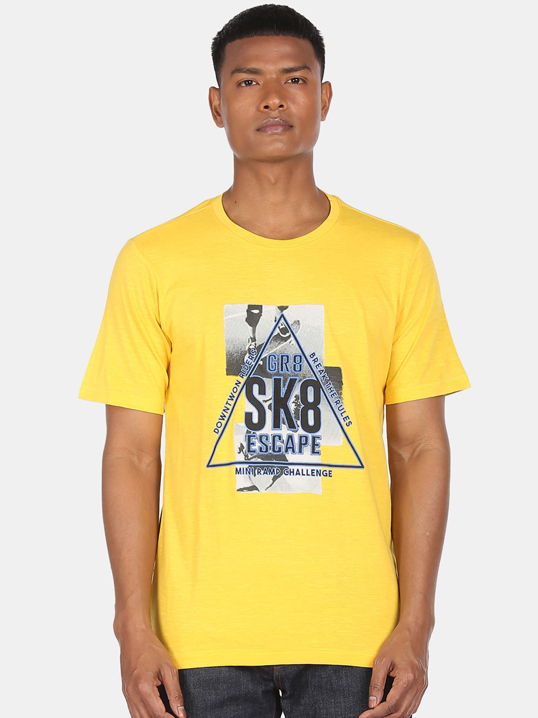 

Colt Men Yellow Typography Printed Cotton T-shirt