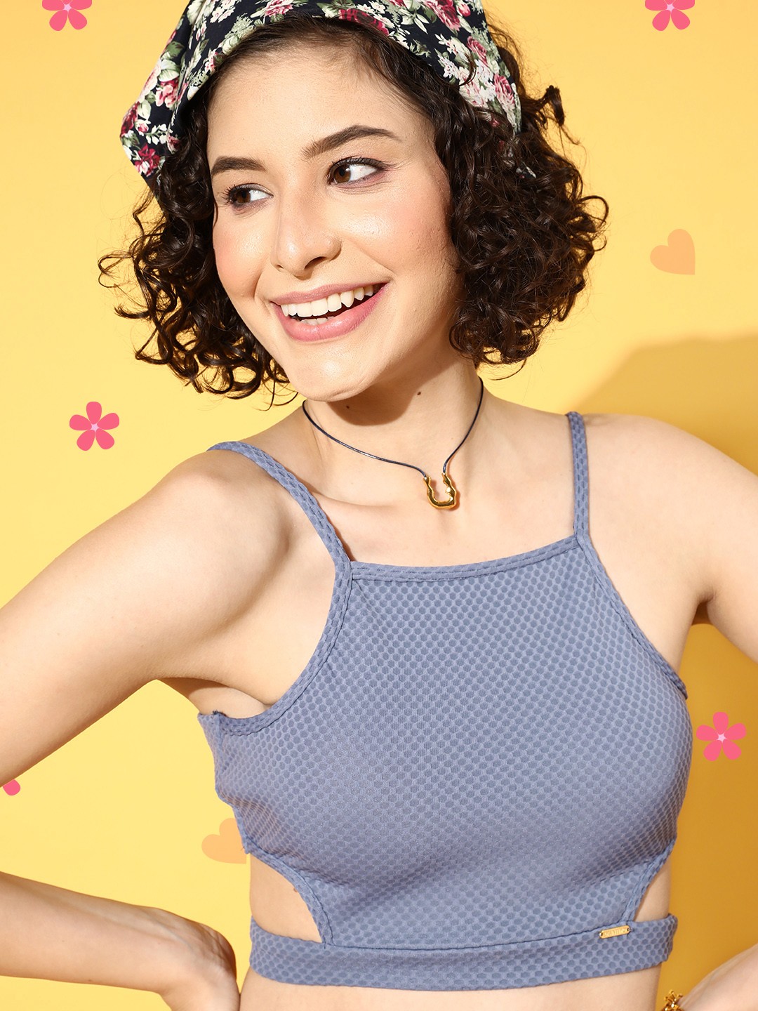 

Da Intimo Blue Cut-out Crop Top
