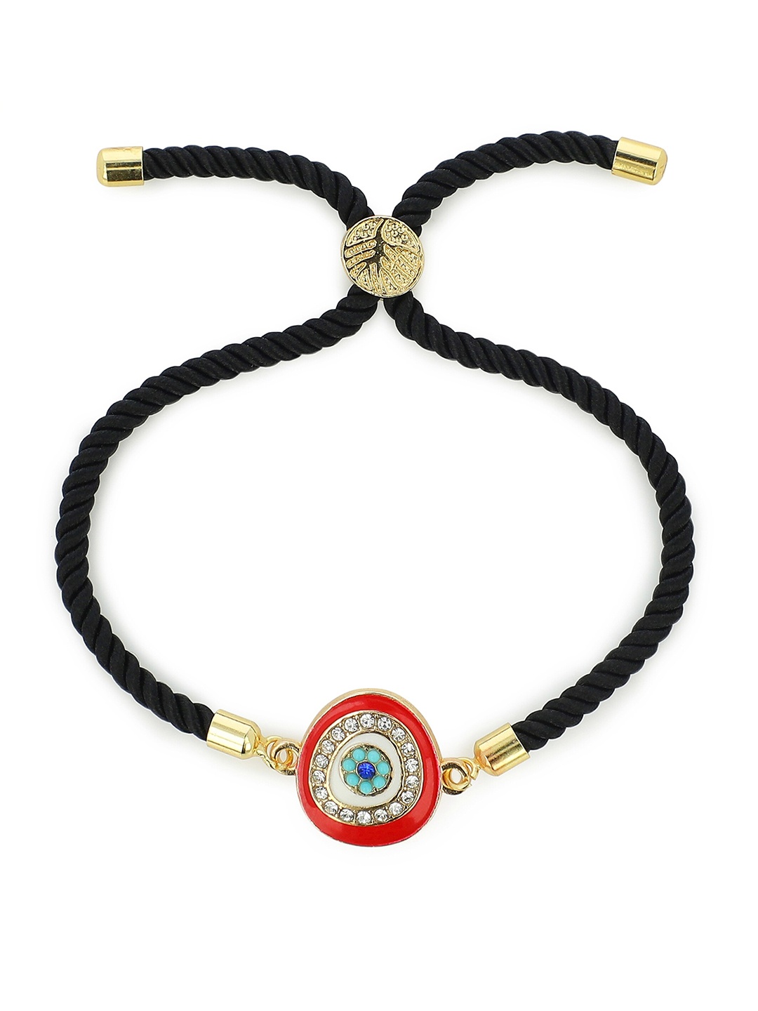 

EL REGALO Unisex Black & Gold-Toned Charm Bracelet